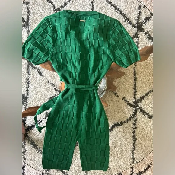 Maniere De Voir Green Textured Jumpsuit - Picture 7 of 8